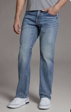 BKE Tyler Men’s Bootcut Jeans Size 27S Medium Wash Distressed Denim